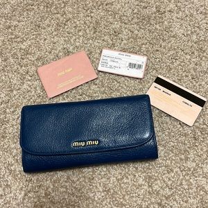 Authentic Miu Miu wallet! Cool blue!!!!